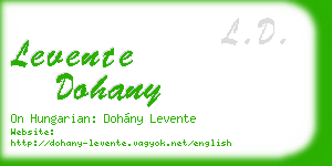 levente dohany business card
