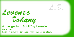 levente dohany business card